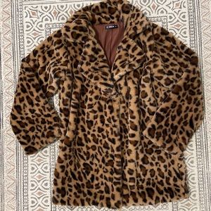 Plush cheetah print jacket